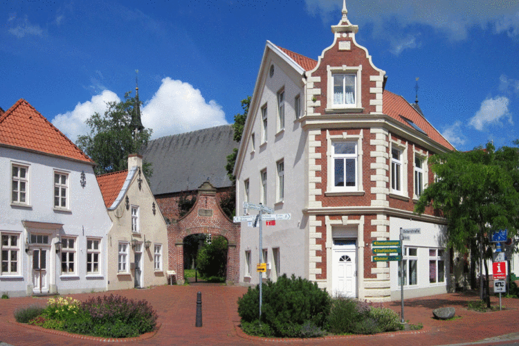 Gebäude rund um den Kaakebogen in Weener